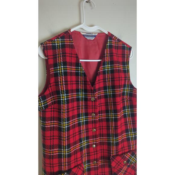 Vintage 60's/70's Tartan Plaid Button Down Vest Women's Size Large - Picture 4 of 9